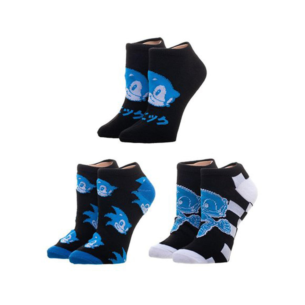 Bioworld Sonic The Hedgehog Classic 3 Pairs Ankle Socks