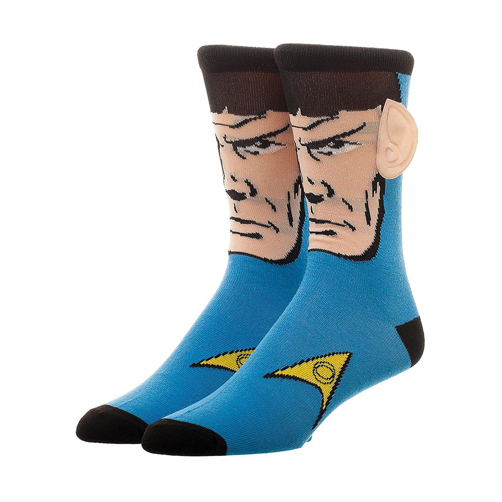 Bioworld Star Trek Spock With Ears Single Pair Men's Crew Socks
