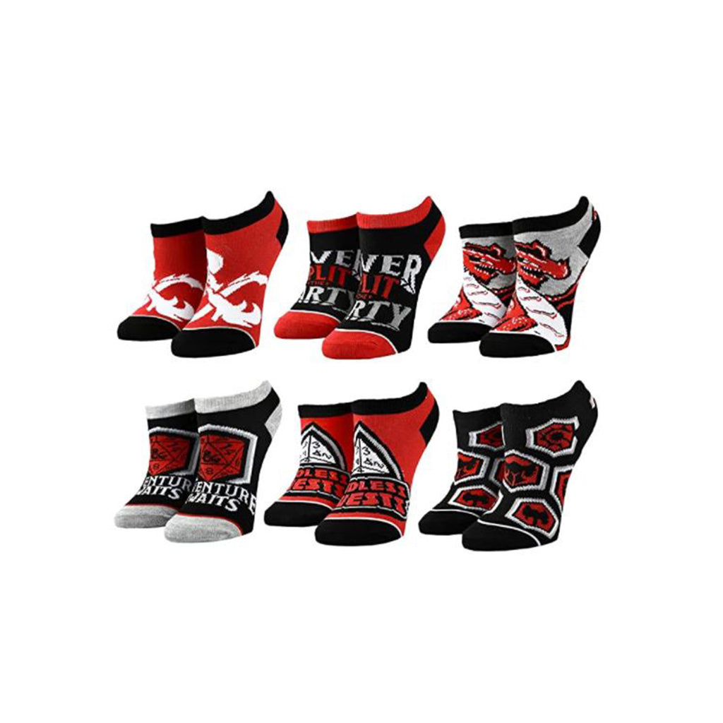 Bioworld Dungeons And Dragons Classic Six Pairs Ankle Socks - Radar Toys