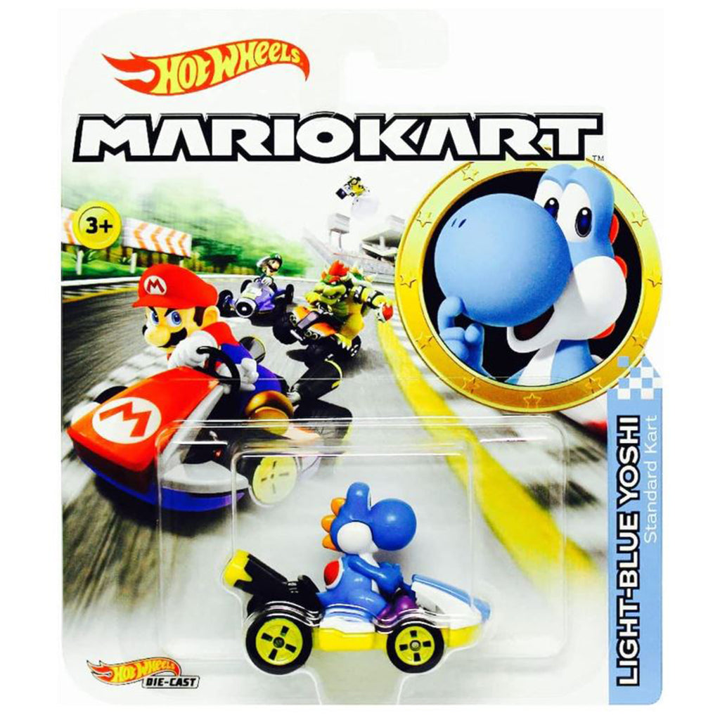 Hot Wheels Mario Kart Blue Yoshi Standard Kart