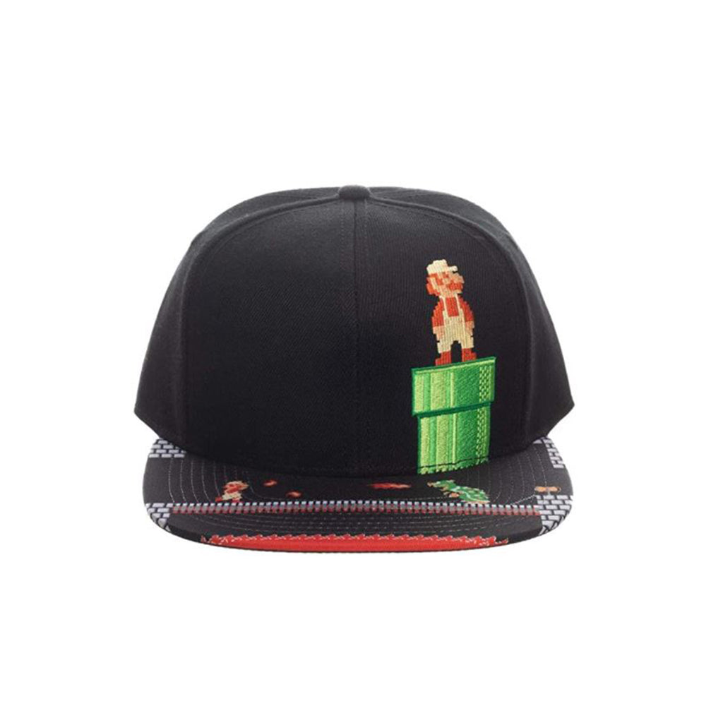 Bioworld Nintendo Super Mario Brothers 8-Bit Fire Mario Snapback Hat
