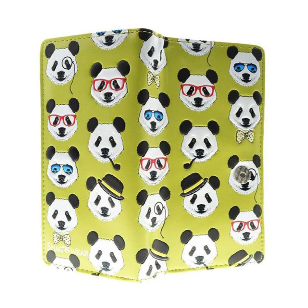 Shagwear Panda Repeat Large Lime Zipper Wallet - Radar Toys