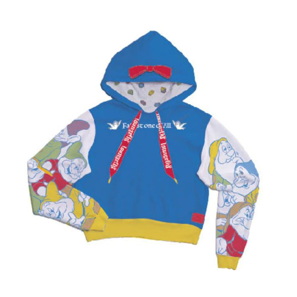 Loungefly Disney Snow White Fairest One Of All Blue Crop Hoodie Adult - Radar Toys