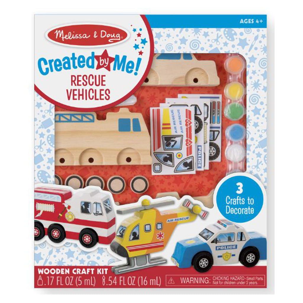 Melissa And Doug Dinosaur Created By Me Wooden Rescue Vehicles Set