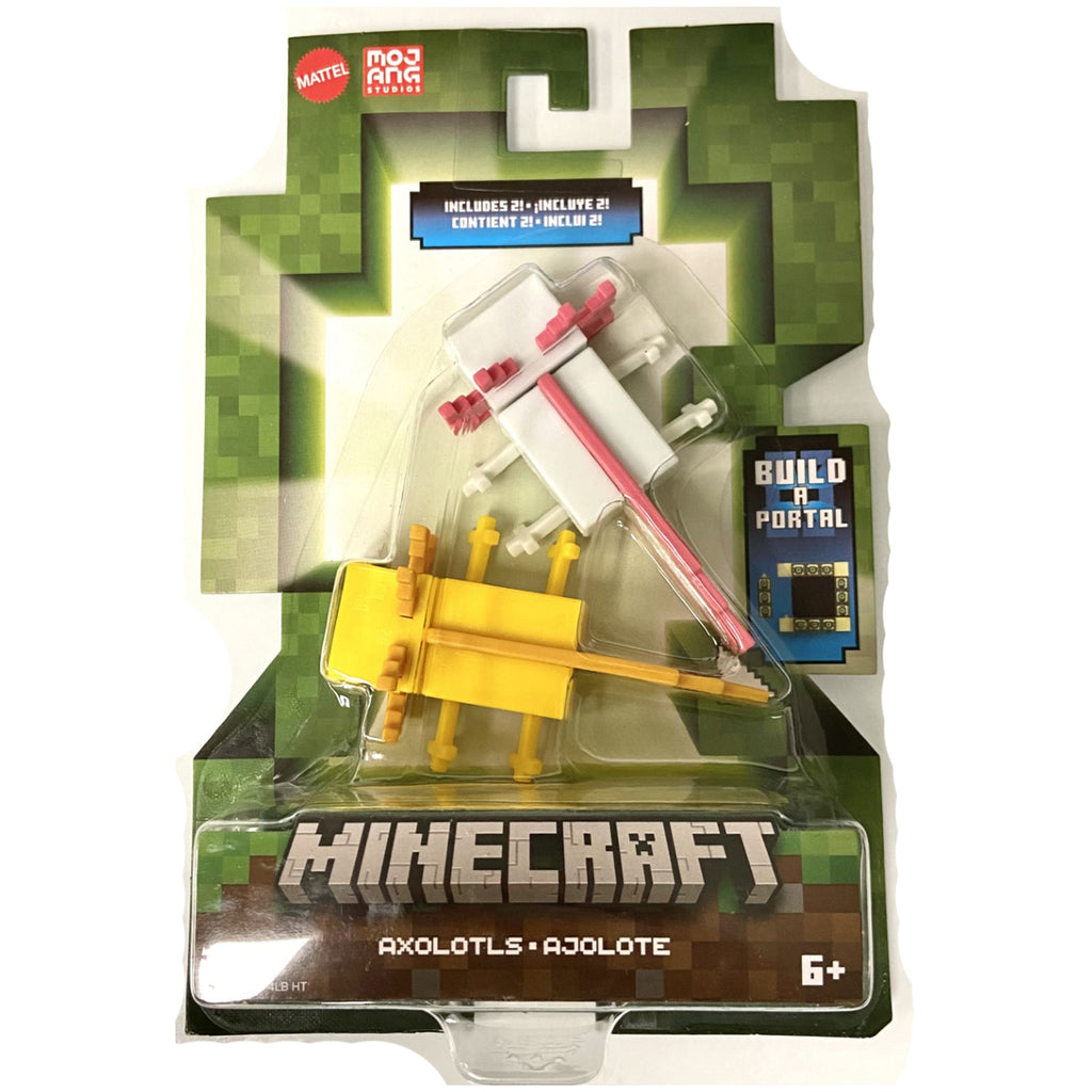 Mattel Minecraft Craft A Block Axolotls Figure Set