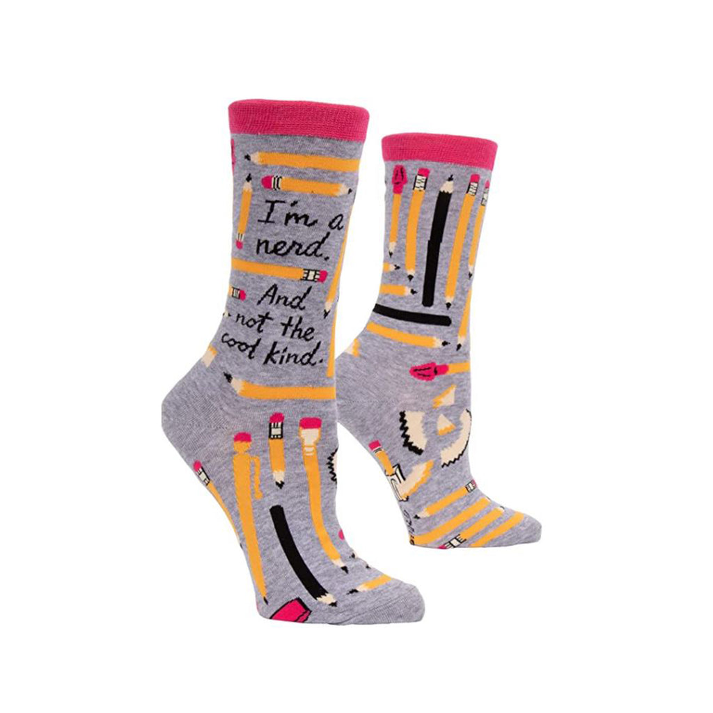 Blue Q I'm Nerd And Not The Cool Kind Single Pair Crew Socks