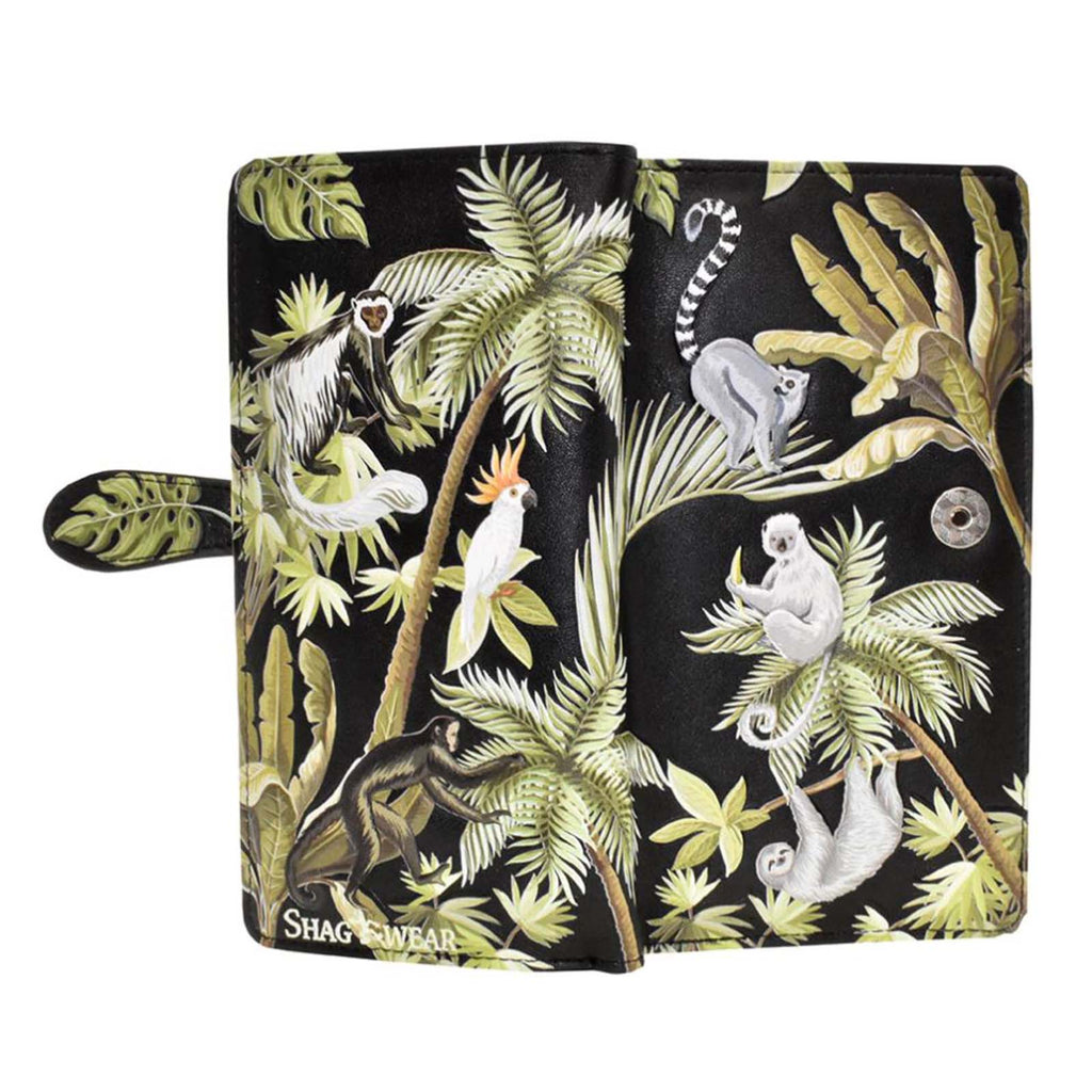 Shagwear Monkey Jungle Large Black Zipper Wallet - Radar Toys