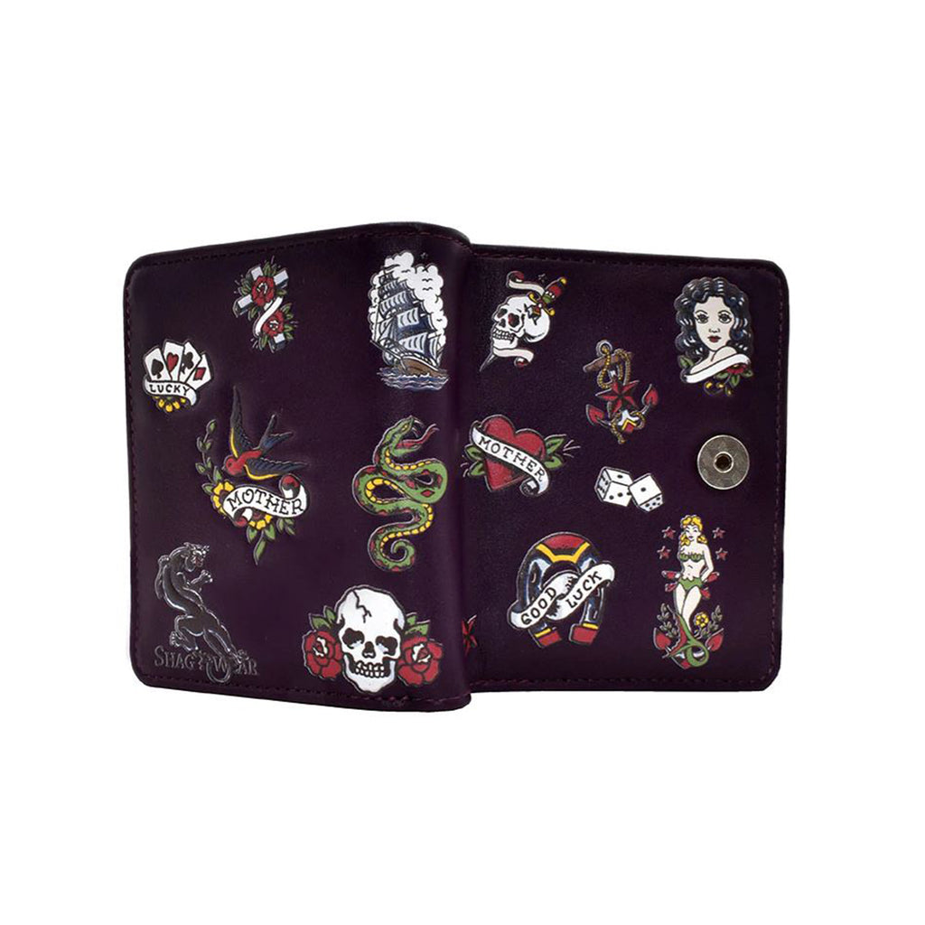 Shagwear Dark Purple Pin Up Small Wallet - Radar Toys