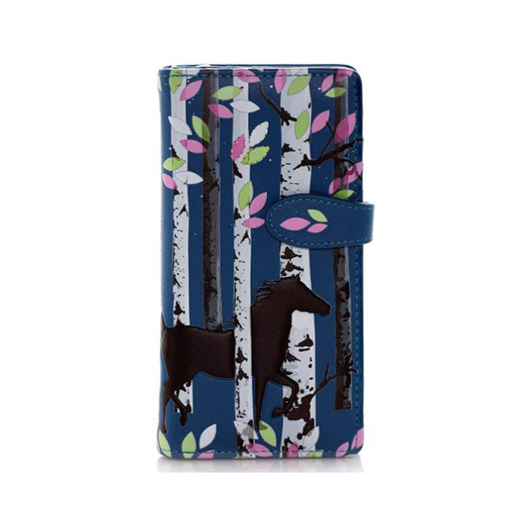 Shagwear Forest Horse Large Navy Blue Zipper Wallet - Radar Toys