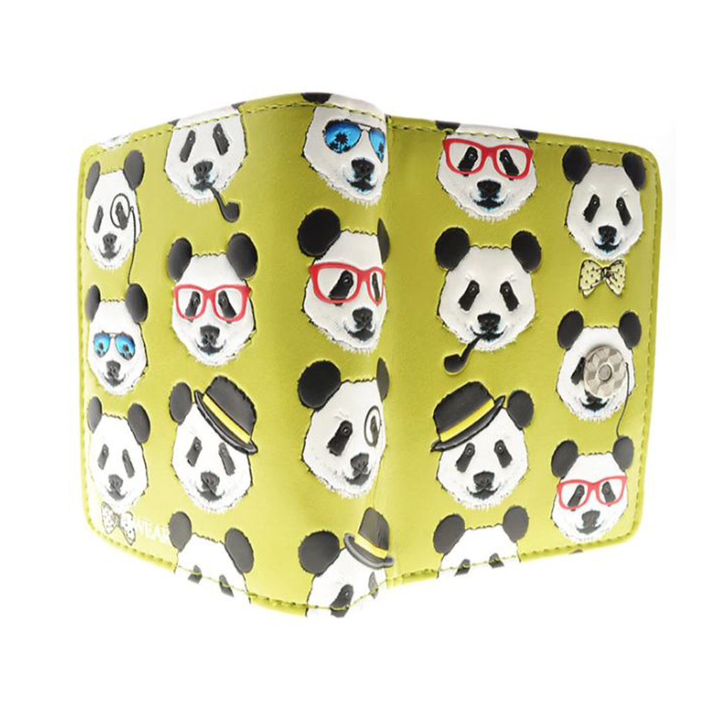 Shagwear Panda Repeat Small Lime Zipper Wallet - Radar Toys