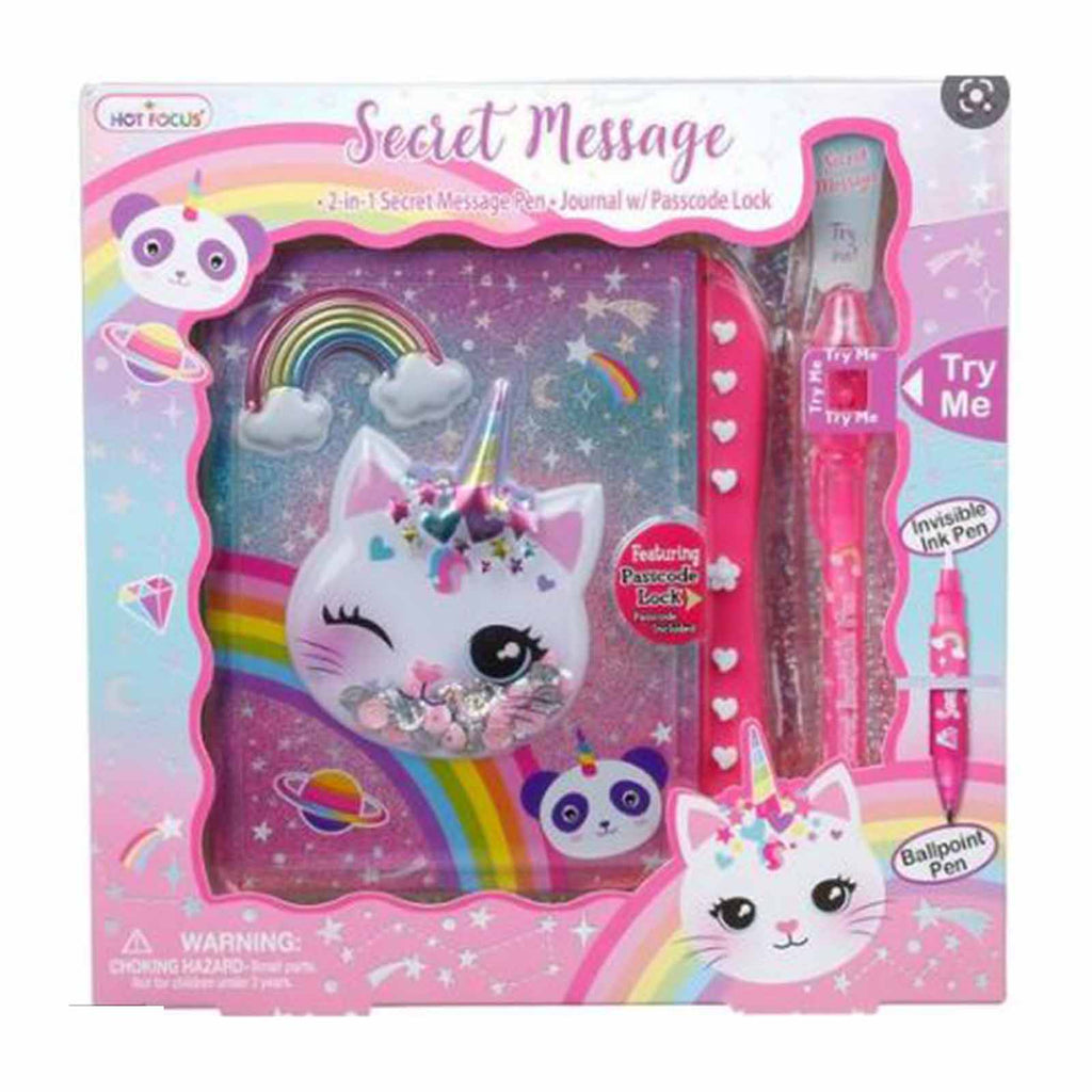 Hot Focus Caticorn Secret Message With Passcode Lock Set