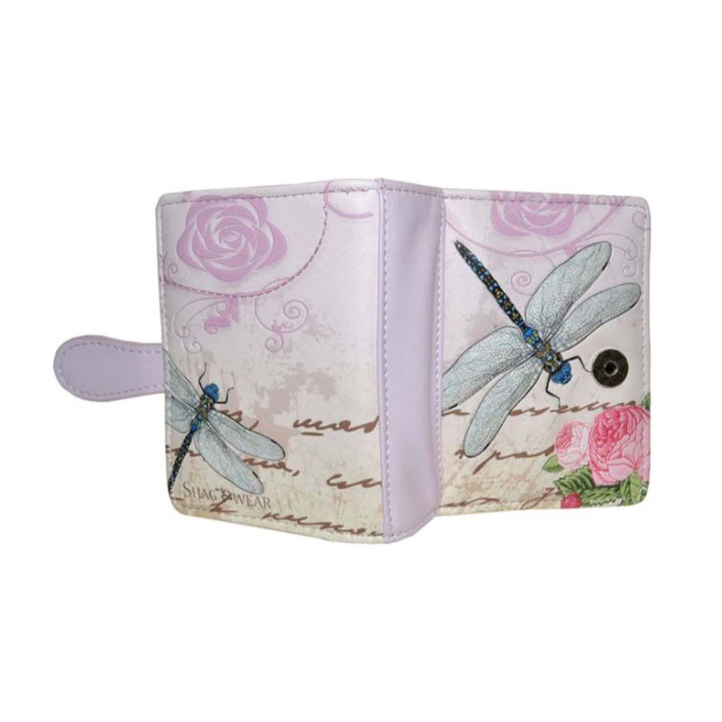 Shagwear Vintage Dragonfly Small Pink Zipper Wallet