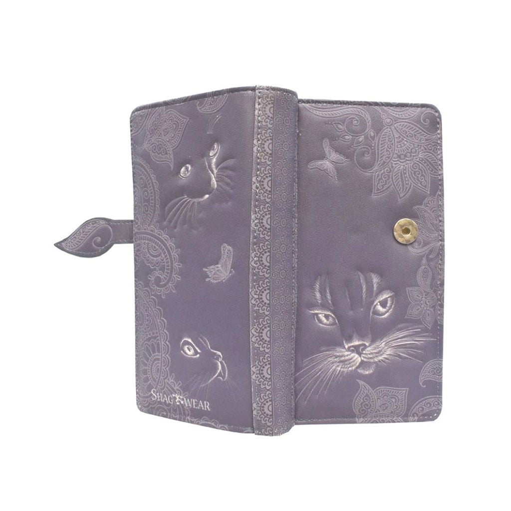 Shagwear Shadow Cat Large Purple Zipper Wallet - Radar Toys