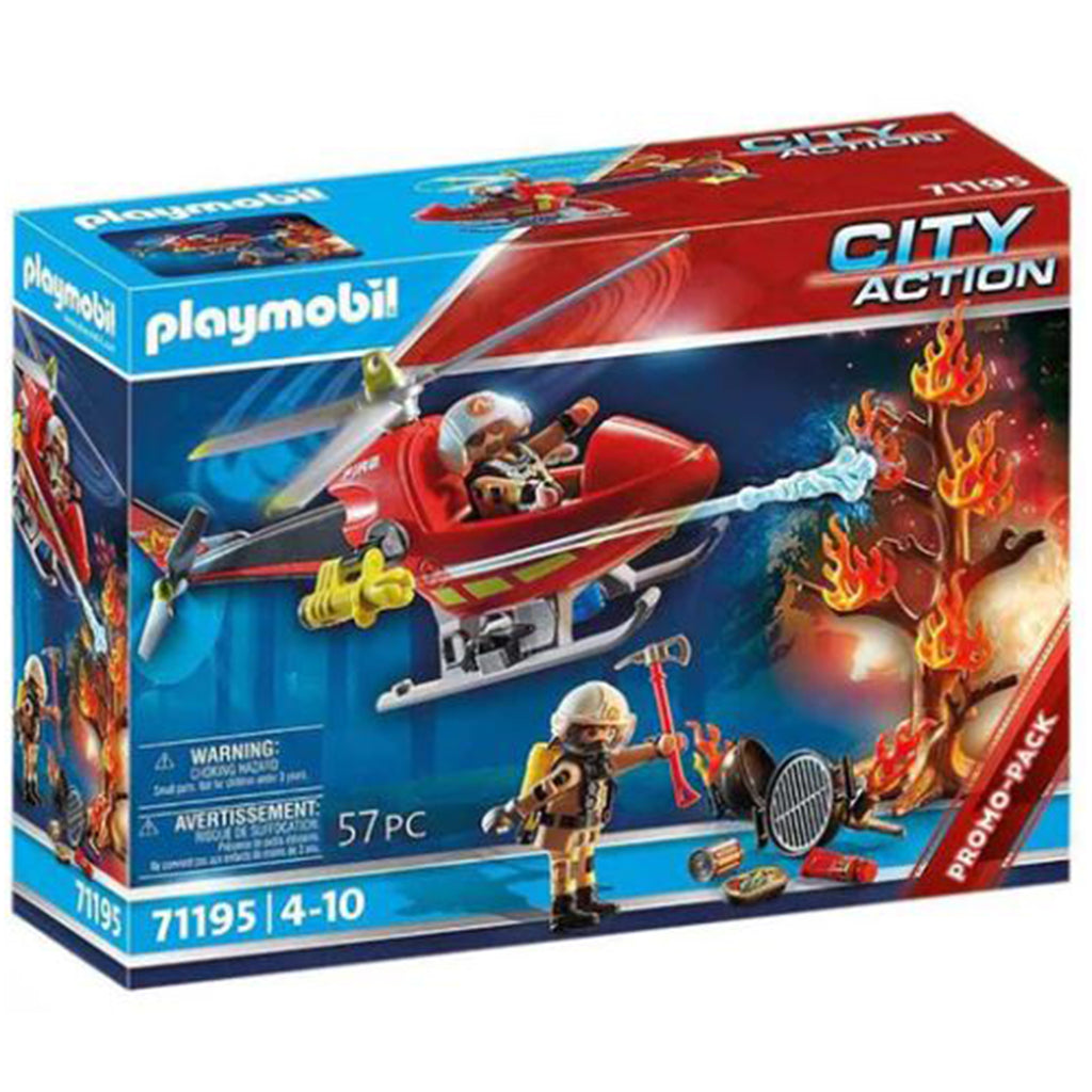 Playmobil City Action Fire Rescue Helicopter Building Set 71195