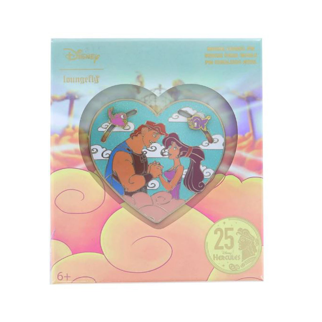 Loungefly Disney Hercules Hercules And Meg Heart 3 Inch Collector Box Pin