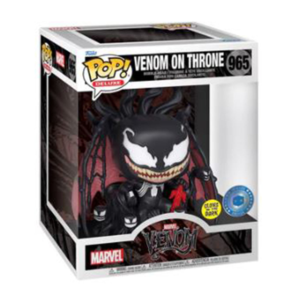 Funko Marvel Deluxe POP Glow In The Dark Venom On Throne Figure Set