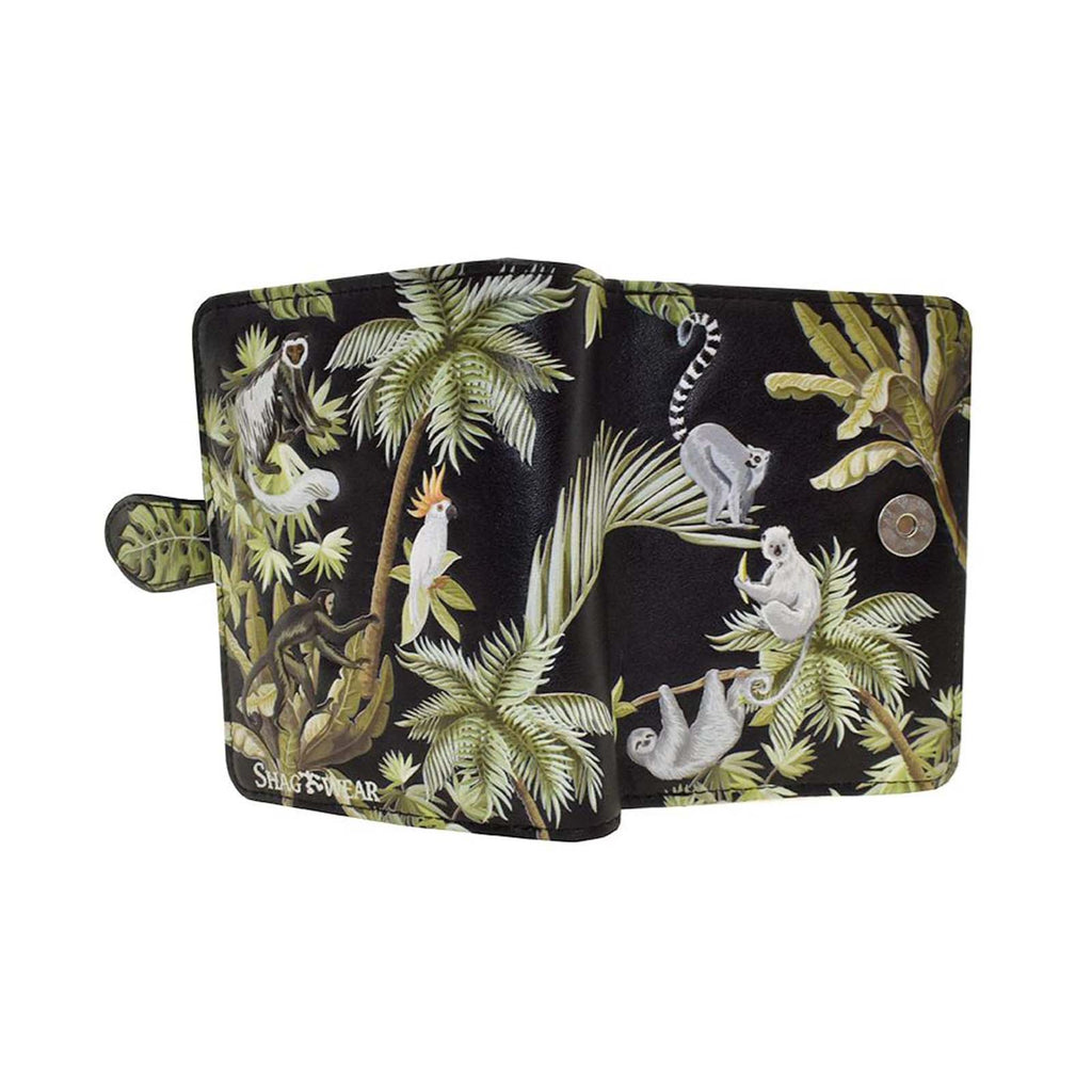 Shagwear Monkey Jungle Small Black Zipper Wallet
