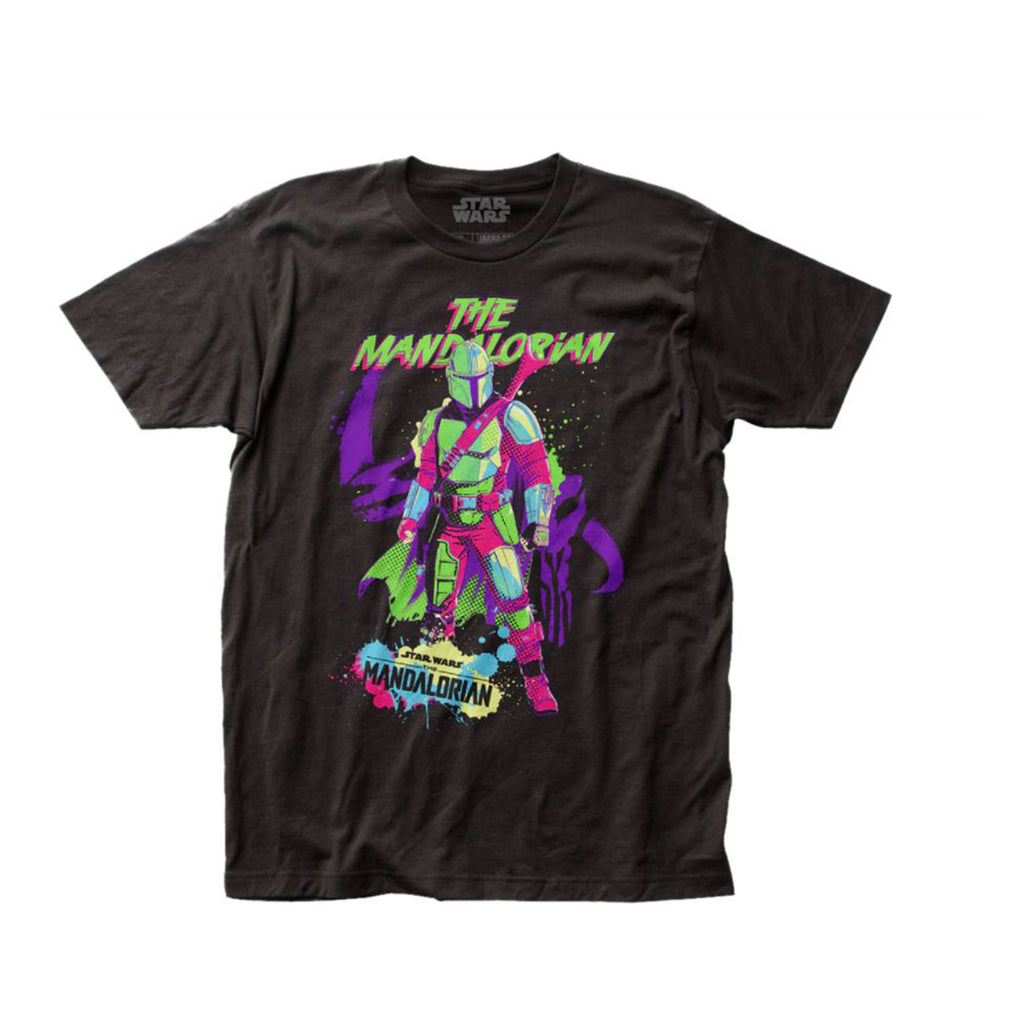 Impact Merchandising Star Wars Mandalorian Neon Retro Black T-Shirt