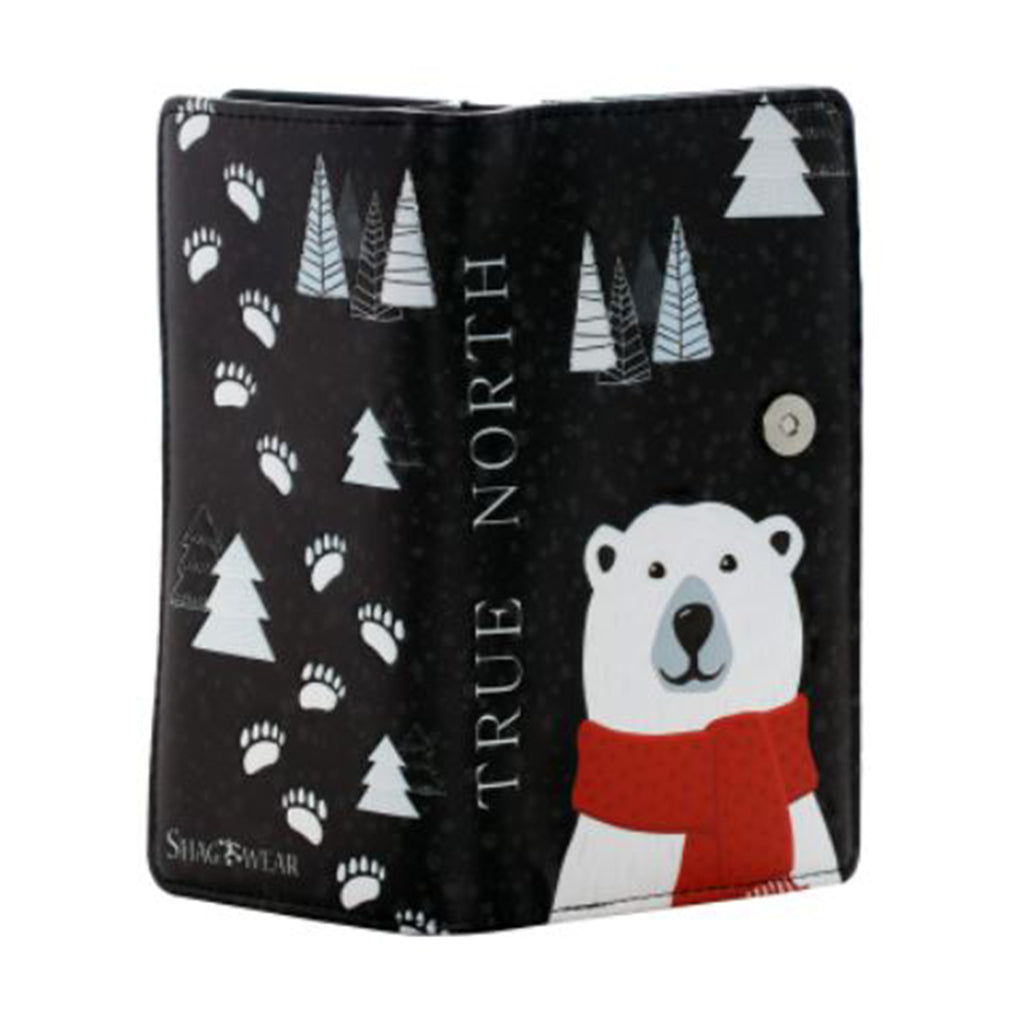 Shagwear True North Polar Bear Large Black Zipper Wallet - Radar Toys