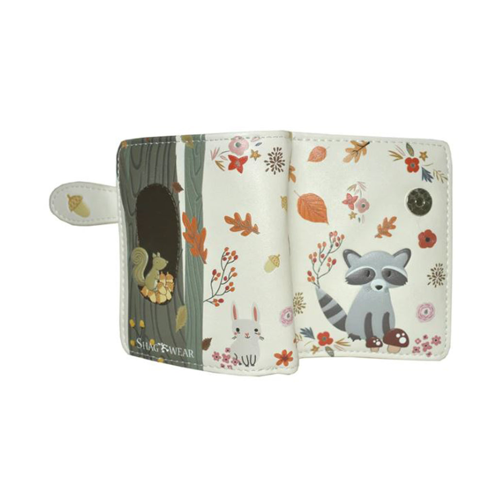 Shagwear Cream Raccoon And Friends Small Wallet