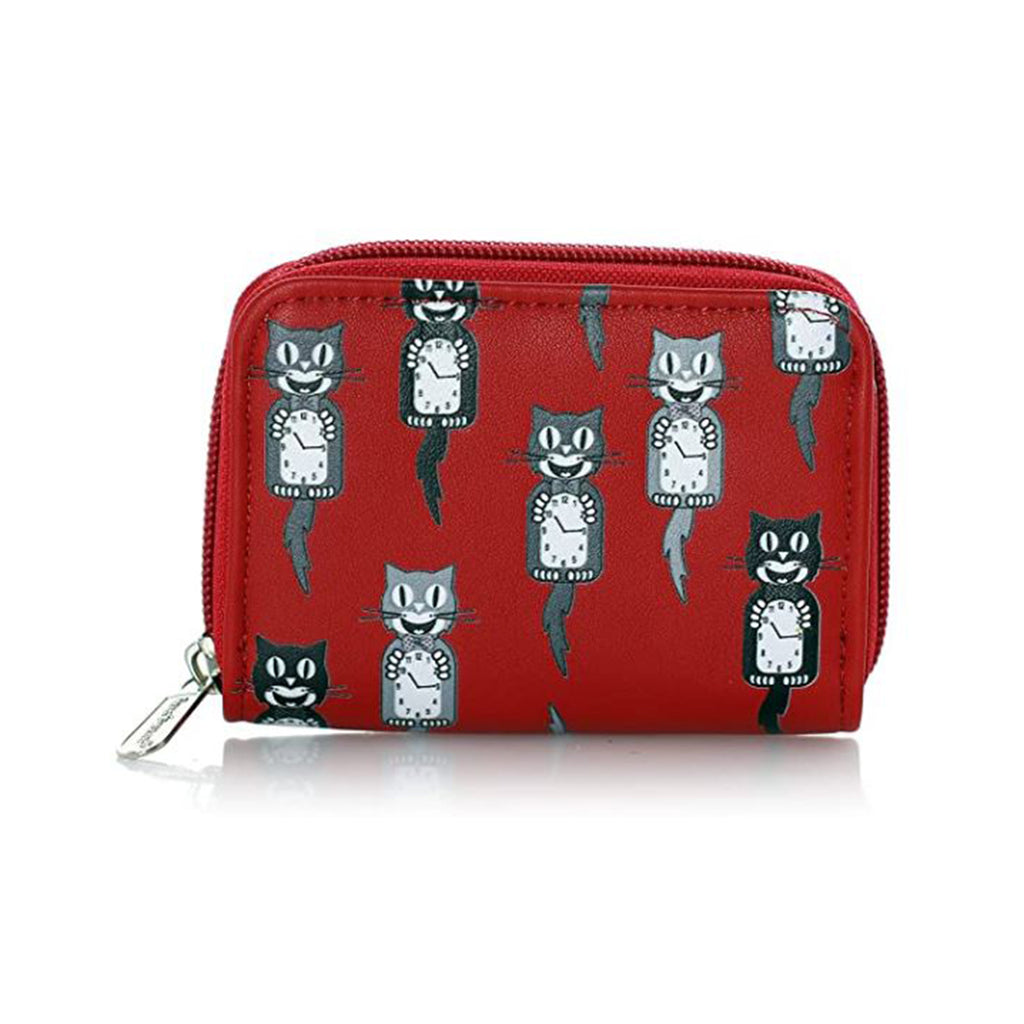 Shagwear Cat Clock Small Red Coin Purse Wallet