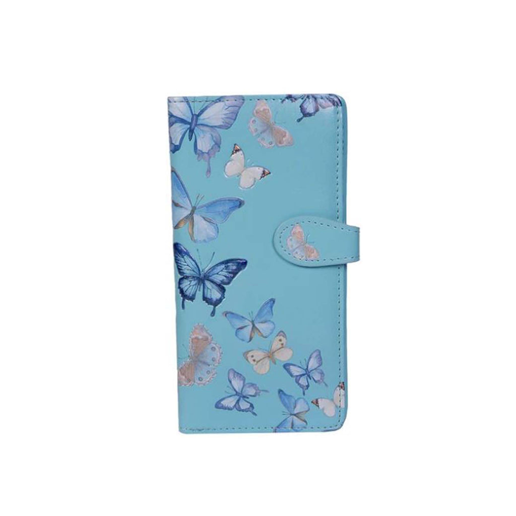 Shagwear Butterflies Sky Large Blue Zipper Wallet