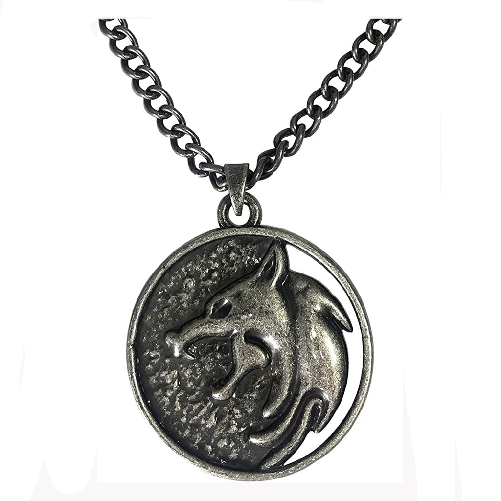 Netflix's The Witcher White Wolf Medallion Necklace