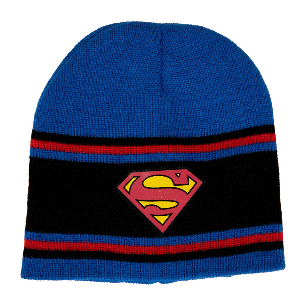 Superman Knit Black Strip Logo Youth Beanie - Radar Toys