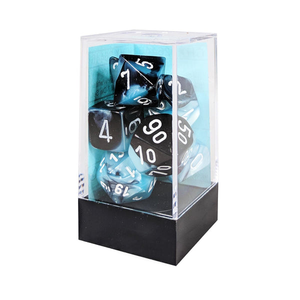 Chessex 7 Set Dice Gemini Black-Shell w/White CHX 26446 | Radar Toys