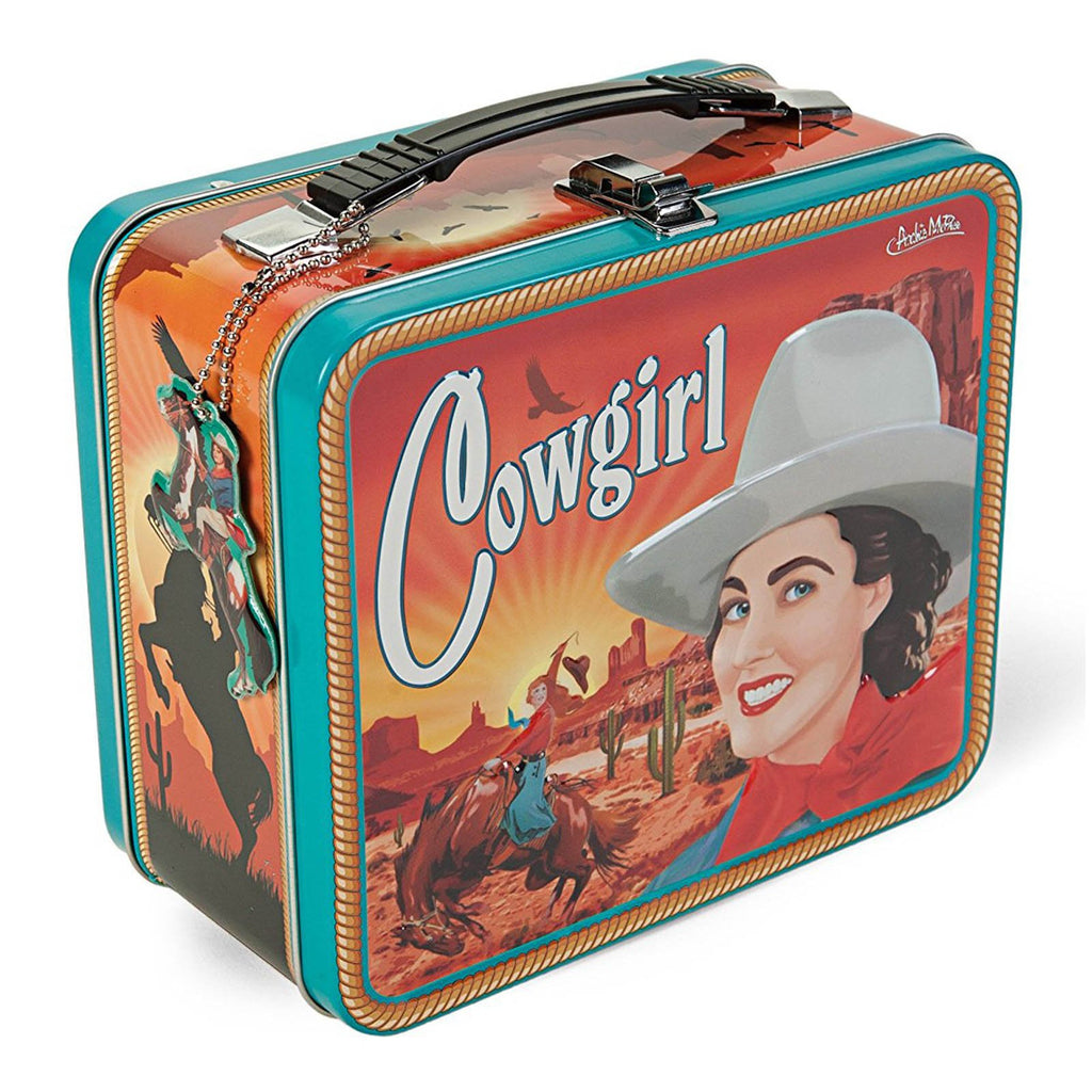 Cowgirl Metal Tin Lunch Box
