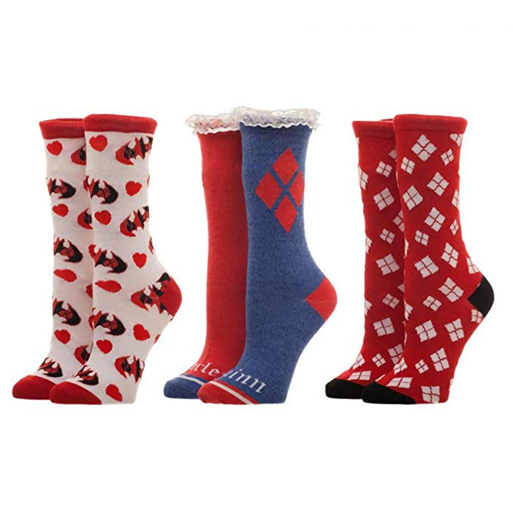 DC Harley Quinn Boxed Set 3 Pairs Of Crew Socks