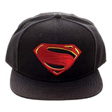 DC Justice League Superman Logo Black Snapback Hat - Radar Toys