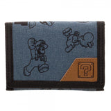 DC Super Mario Characters Fabric Print Tri-Fold Wallet - Radar Toys