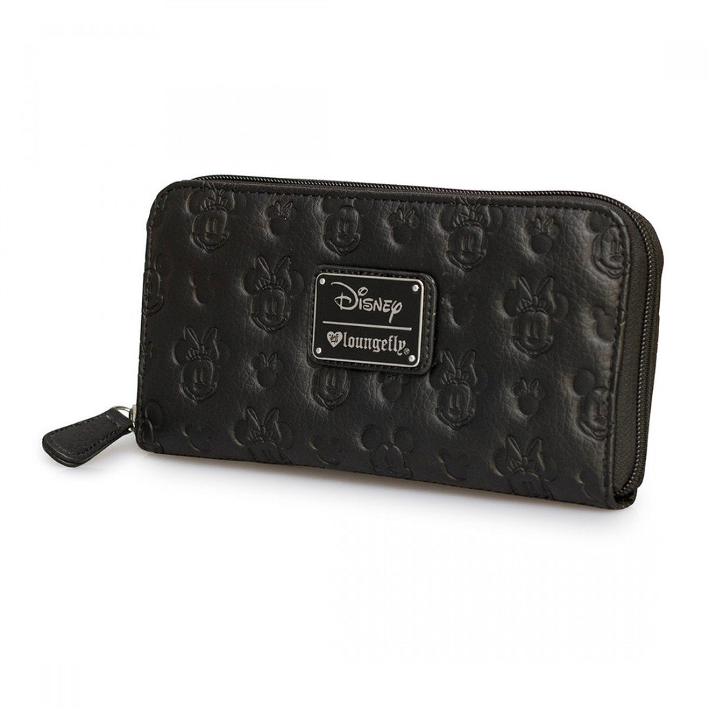 Disney Mickey And Minnie Black Embossed Wallet