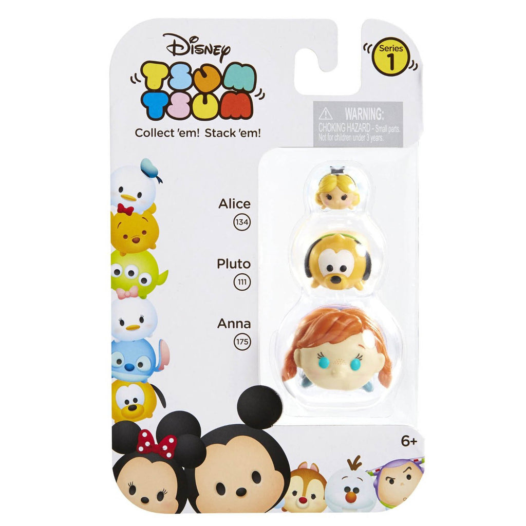 Disney Tsum Tsum Series 1 Alice Pluto Anna Figures 3 Pack
