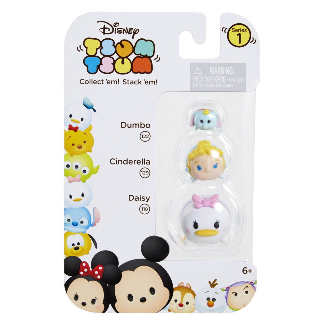 Disney Tsum Tsum Series 1 Dumbo Cinderella Daisy Figures 3 Pack
