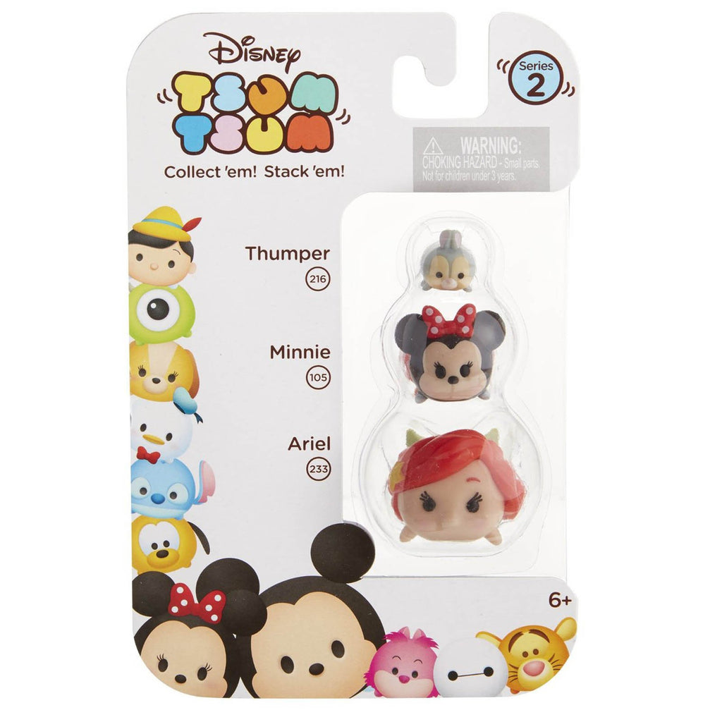 Disney Tsum Tsum Series 2 Thumper Minnie Ariel Figures 3 Pack