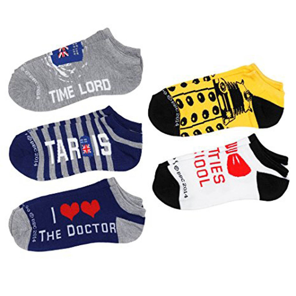 Doctor Who I Double Heart The Doctor 5 Pairs Of Low Cut Socks