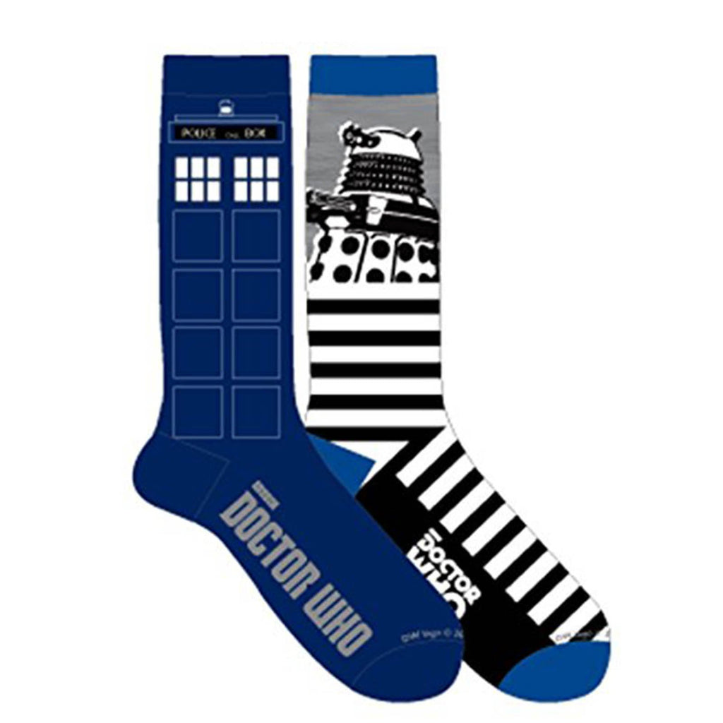 Doctor Who Tardis And Dalek 2 Pairs Of Crew Socks