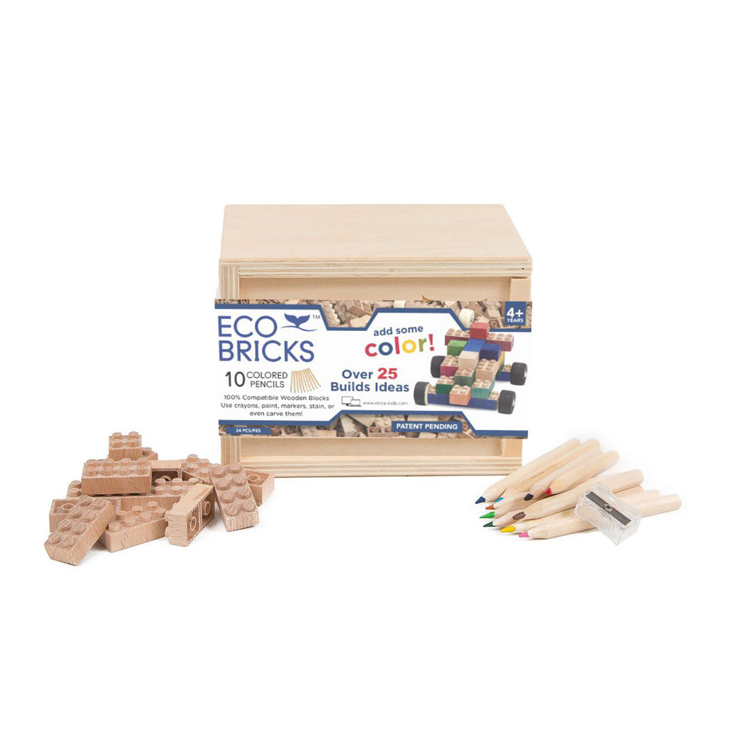 Eco Bricks Wooden Blocks 24 Piece Set