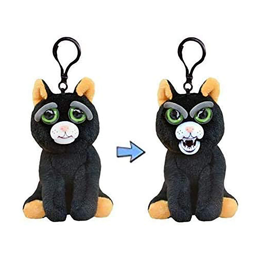 Feisty Pets Mini Black Cat Katy Cobweb 4.5 Inch Plush Clip