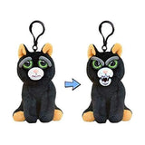 Feisty Pets Mini Black Cat Katy Cobweb 4.5 Inch Plush Clip - Radar Toys