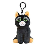 Feisty Pets Mini Black Cat Katy Cobweb 4.5 Inch Plush Clip - Radar Toys
