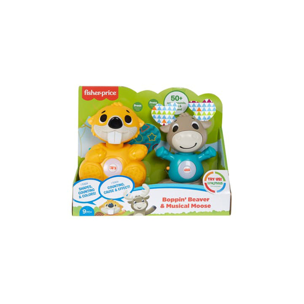 Fisher Price Boppin Beaver And Musical Moose Set - Radar Toys