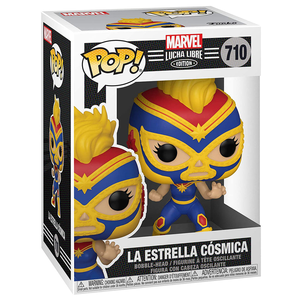 Funko Marvel Lucha Libre POP La Estrella Cosmica Captain Marvel Figure - Radar Toys