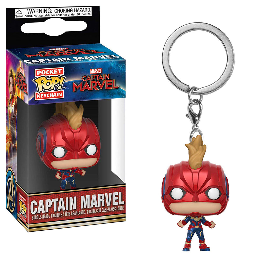 Funko Captain Marvel Pocket POP Captain Marvel With Helmet Figure Keychain