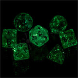 Chessex 7 Set Polyhedral Dice Borealis Light Green Gold Luminary CHX27575 - Radar Toys