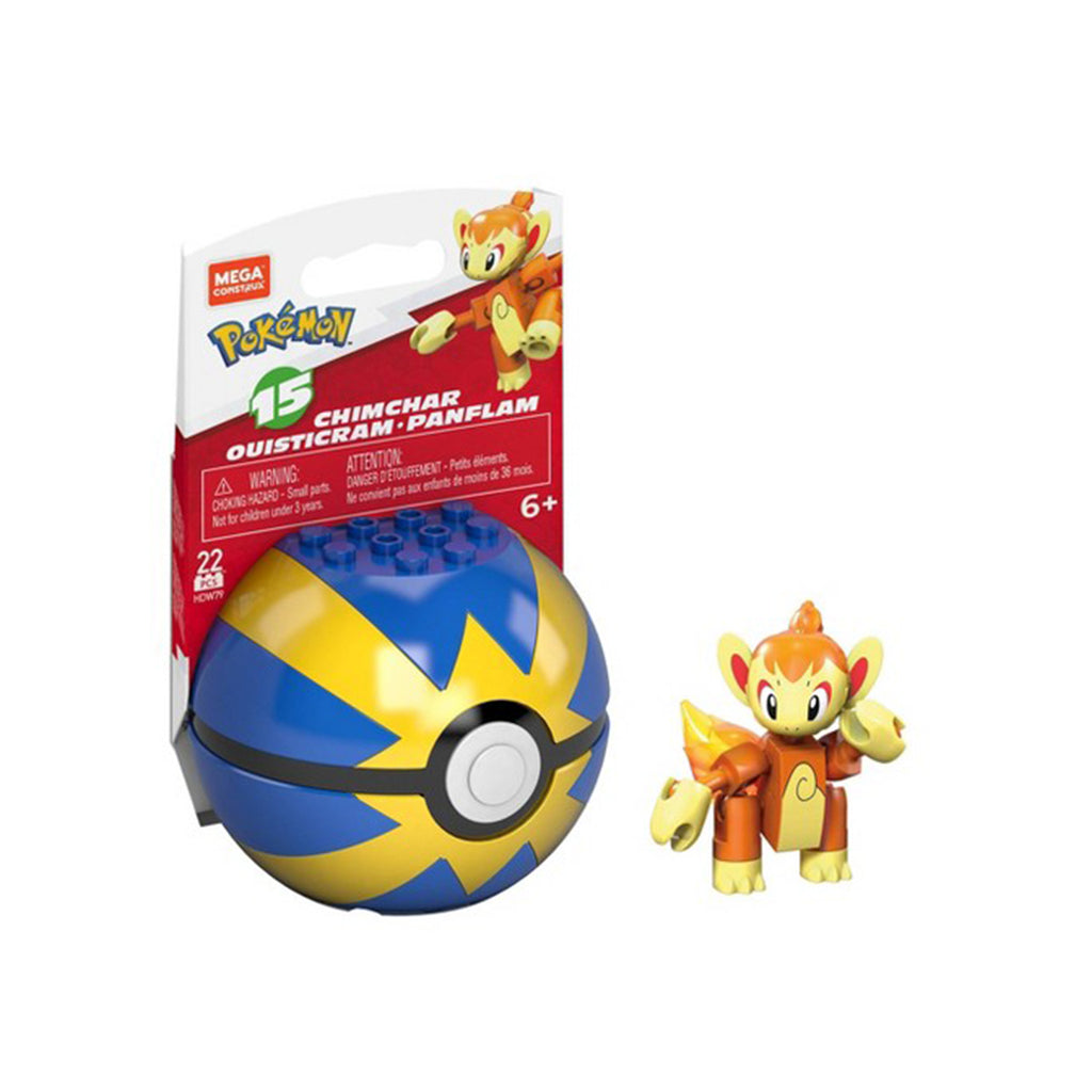 Mega Construx Pokemon Chimchar Poke Ball Building Set