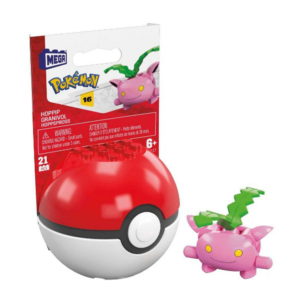 Mega Construx Pokemon Hoppip Poke Ball Building Set - Radar Toys