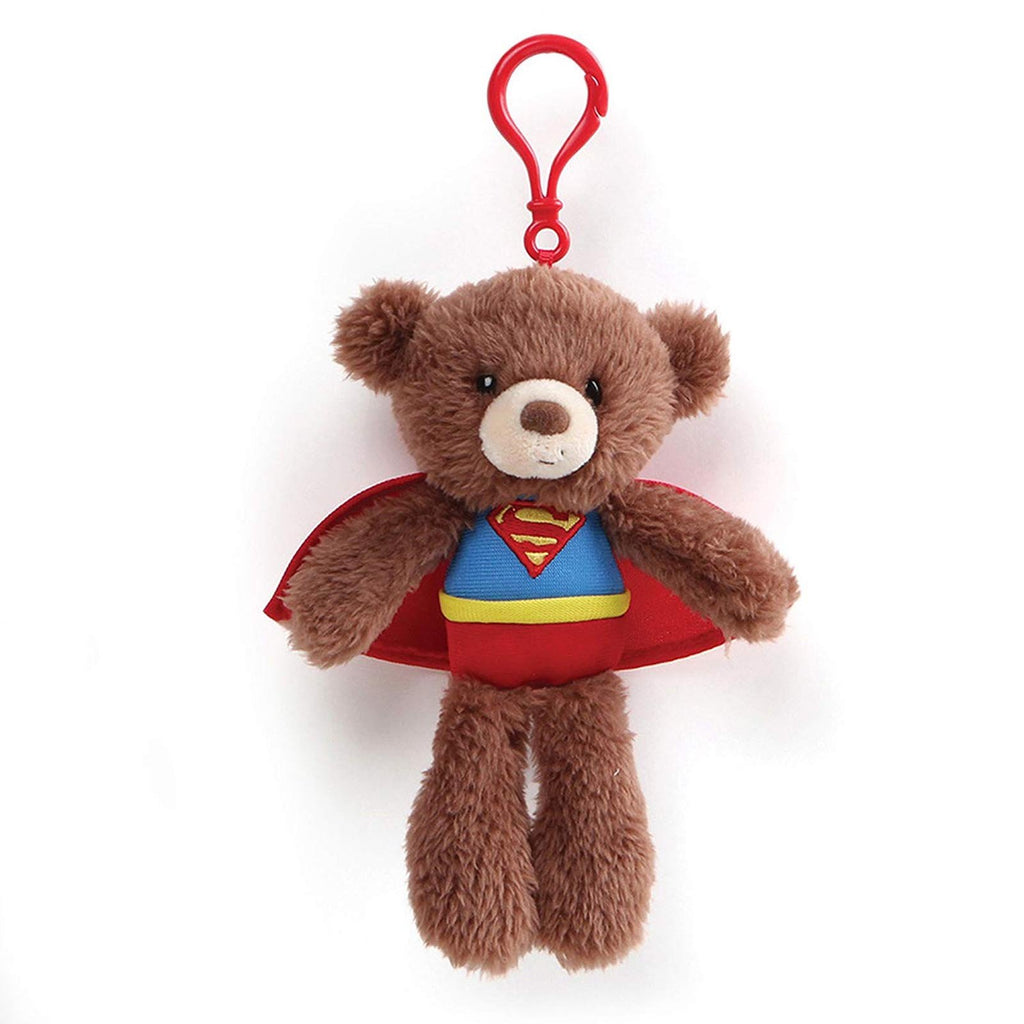 Gund DC Universe Superman 6.5 Inch Plush Bear Figure Clip